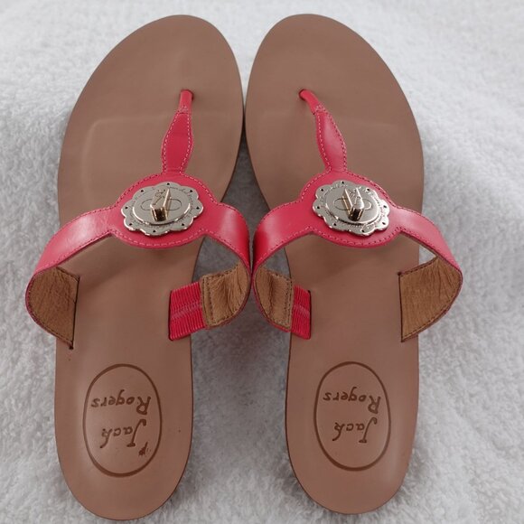 Jack Rogers 8M Larissa Slip On Thong Sandal Hot Pink - Picture 8 of 10